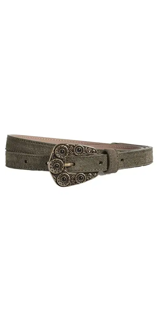 B-Low The Belt Elphie Suede Belt Olive/Brass
