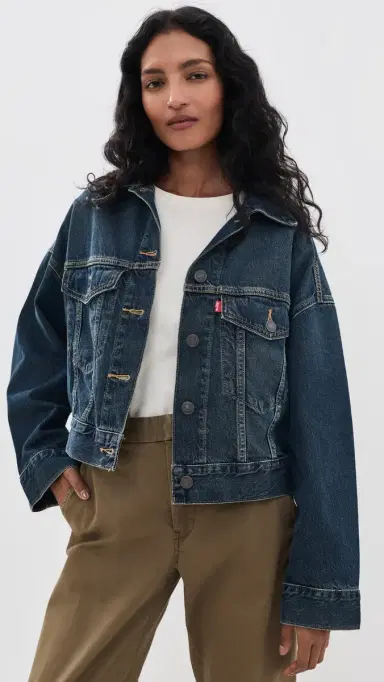 Levi's Loose Crop Trucker Denim Jacket High Vibration | Thumbnail 2