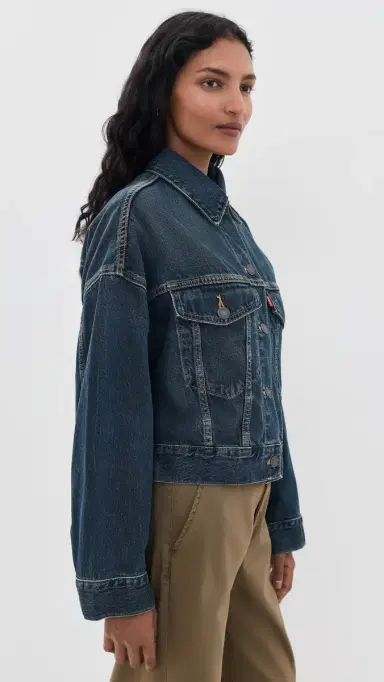 Levi's Loose Crop Trucker Denim Jacket High Vibration | Thumbnail 4