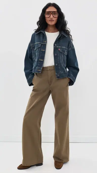 Levi's Loose Crop Trucker Denim Jacket High Vibration | Thumbnail 5
