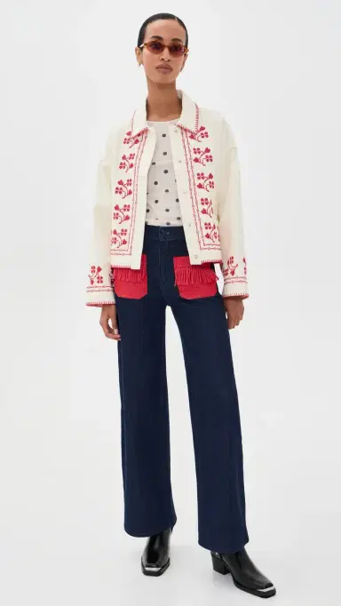 The Tiny Big Sister Bicolor Denim Jeans Denim w/ Red | Thumbnail 5 The Tiny Big Sister Bicolor Denim Jeans Denim w/ Red | Thumbnail 5