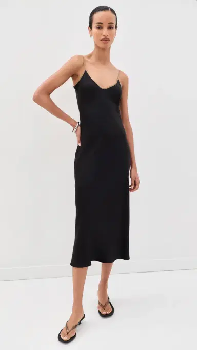 Comme Si Silk Bias Dress Black S | Thumbnail 2 Comme Si Silk Bias Dress Black S | Thumbnail 2