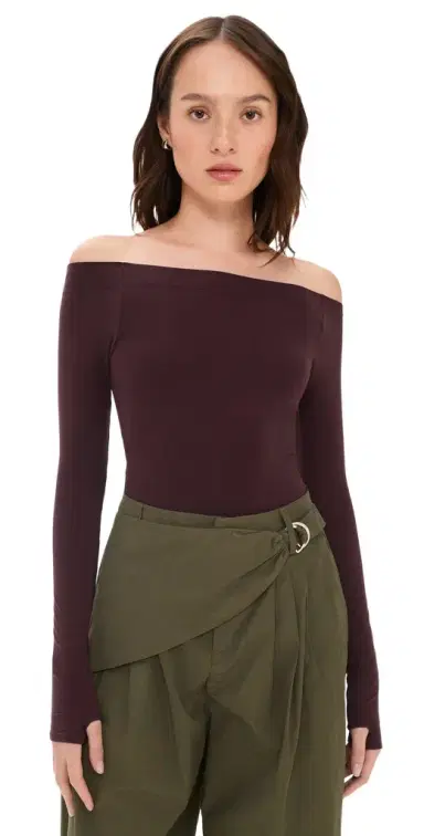 Commando Ballet Off Shoulder Bodysuit with Thumbholes | Thumbnail 1 Commando Ballet Off Shoulder Bodysuit with Thumbholes | Thumbnail 1