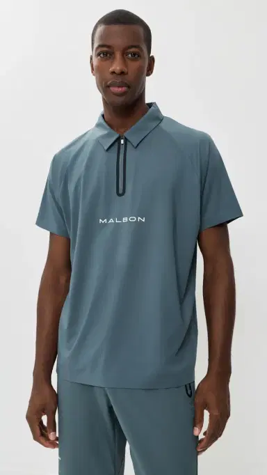 Malbon Performance Zip Raglan Polo Dark late | Thumbnail 2 Malbon Performance Zip Raglan Polo Dark late | Thumbnail 2