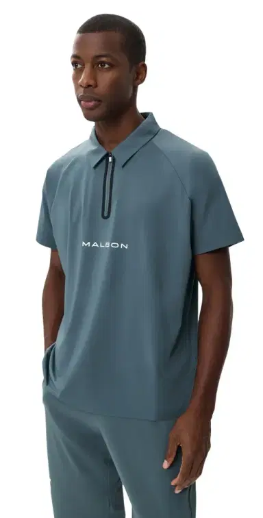 Malbon Performance Zip Raglan Polo Dark late | Thumbnail 1 Malbon Performance Zip Raglan Polo Dark late | Thumbnail 1