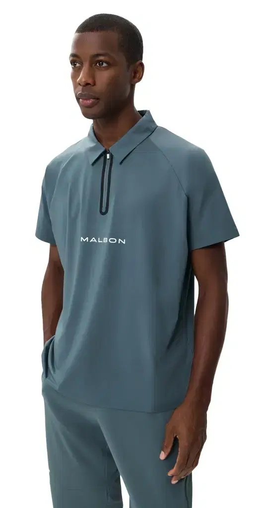 Malbon Performance Zip Raglan Polo Dark late