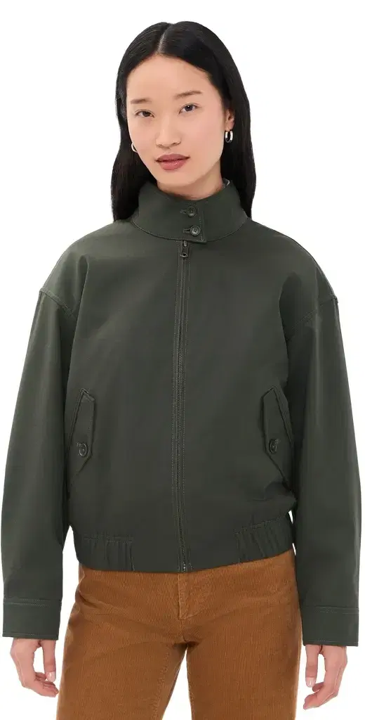 Cropped Zip Jacket In Twill Gabardine
