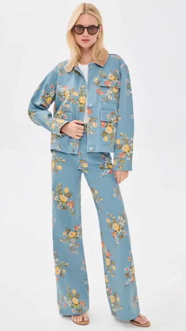 Veronica Beard Jean Leighton Floral Denim Jacket | Thumbnail 5 Veronica Beard Jean Leighton Floral Denim Jacket | Thumbnail 5