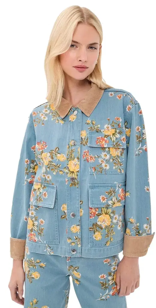 Veronica Beard Jean Leighton Floral Denim Jacket