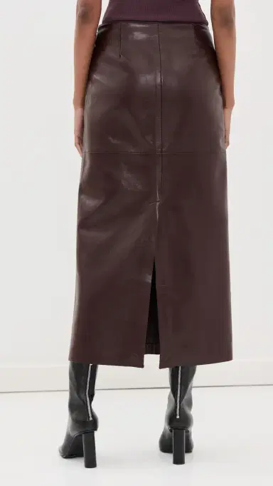 AGOLDE Hikson Leather Skirt Madera | Thumbnail 3