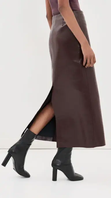 AGOLDE Hikson Leather Skirt Madera | Thumbnail 4