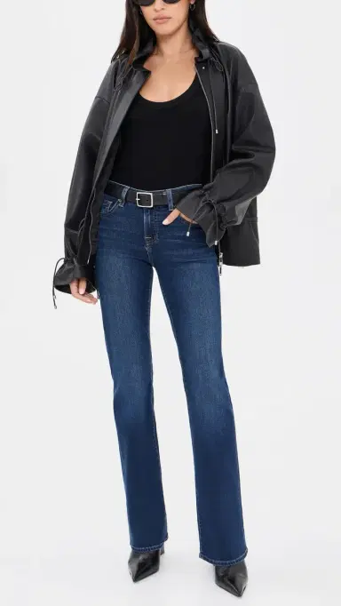 GOOD AMERICAN Good Low Rise Bootcut Jeans Indigo139 | Thumbnail 5