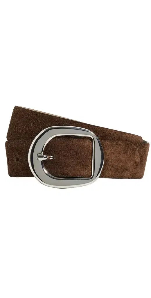 B-Low The Belt Greyson Suede Belt Chocolate/ilver