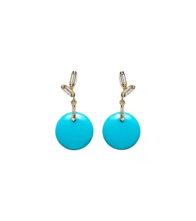 Suzanne Kalan 18kt gold drop earrings with diamonds and turquoise | Thumbnail 1 Suzanne Kalan 18kt gold drop earrings with diamonds and turquoise | Thumbnail 1