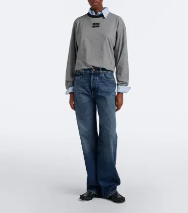 Miu Miu Oversized cotton jersey T-shirt | Thumbnail 6