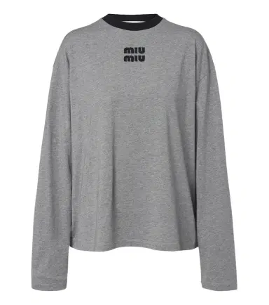 Miu Miu Oversized cotton jersey T-shirt | Thumbnail 1