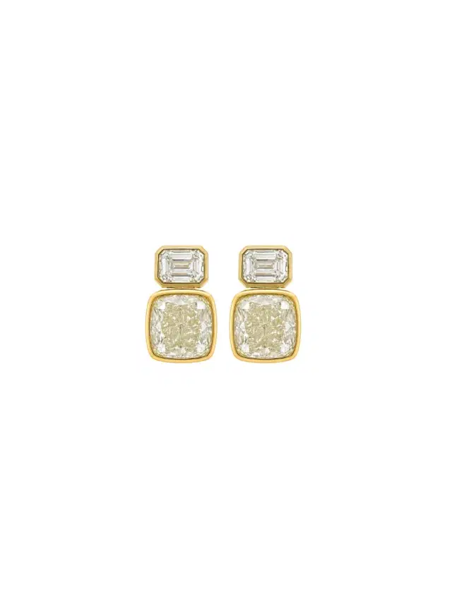 Wish Fine Jewelry 2.66ct Diamond 18K Gold Two Stone Stud Earrings