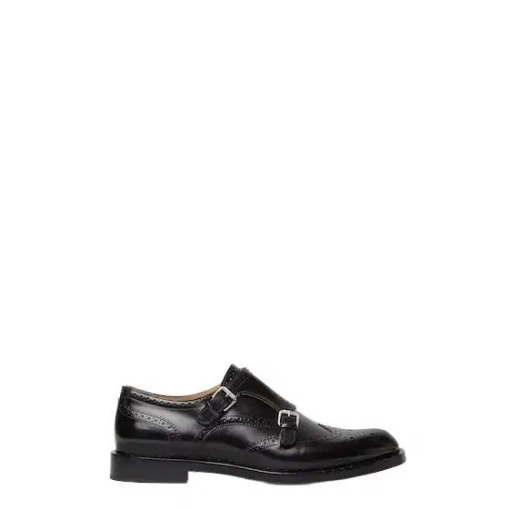 Fendi Double monk strap shoes with almond-shaped toe and brogue