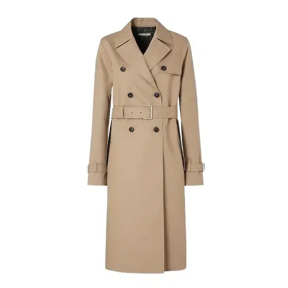 Fendi Double-breasted midi trench coat with deep side slits at