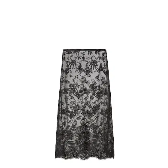 Fendi Midi skirt made of black faded-effect Peonia lace