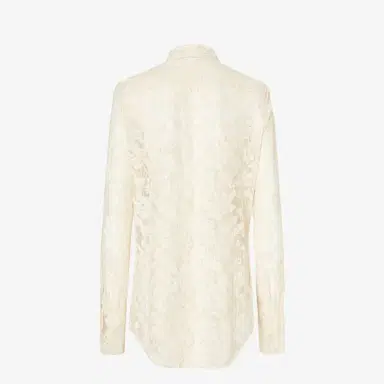 Fendi Regular-fit shirt in ivory faded-effect Peonia lace | Thumbnail 2