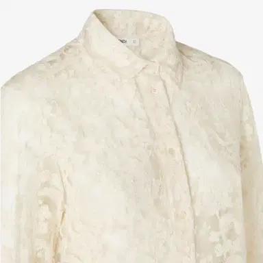 Fendi Regular-fit shirt in ivory faded-effect Peonia lace | Thumbnail 3