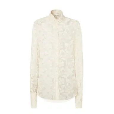 Fendi Regular-fit shirt in ivory faded-effect Peonia lace | Thumbnail 1