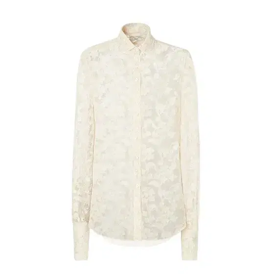 Fendi Regular-fit shirt in ivory faded-effect Peonia lace