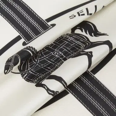 Fendi Diamond-shaped foulard with the Selleria motif, a graphic | Thumbnail 2 Fendi Diamond-shaped foulard with the Selleria motif, a graphic | Thumbnail 2