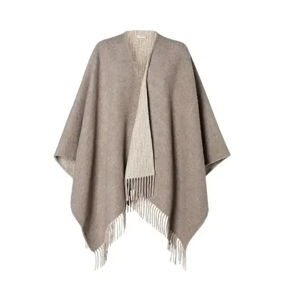 Fendi Large, enveloping double-sided poncho, customised on