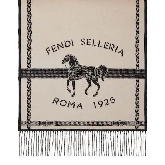 Fendi Rectangular scarf with a Selleria motif, a graphic rework