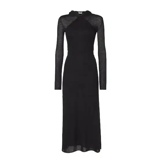 Fendi Crew-neck midi dress with a fitted silhouette and long