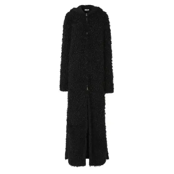 Fendi Straight-cut long coat with long sleeves and hood