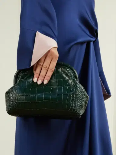 Stella McCartney Falabella Croc-effect Vegetarian Material Clutch | Thumbnail 2