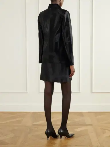 Nour Hammour Stella Paneled Calf Hair Coat | Thumbnail 3