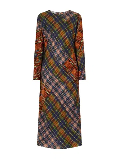 Dries Van Noten Checked Crepe Midi Dress | Thumbnail 1