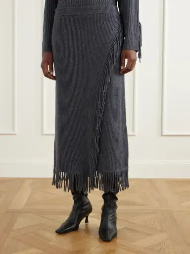 Simkhai Casey Draped Wool And Cashmere-blend Skirt | Thumbnail 3