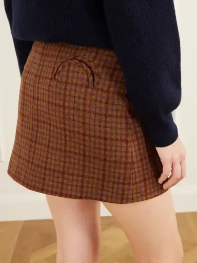 Blazé Milano Coci Checked Wool Mini Skirt | Thumbnail 4