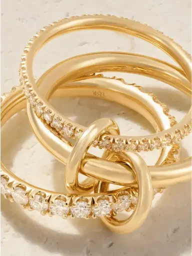 Spinelli Kilcollin Norah Set-of-three 18-karat Gold Diamond Rings | Thumbnail 4