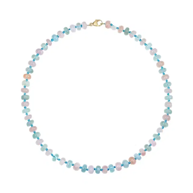Stephanie Gottlieb Kendall Multicolor Aquamarine Rondelle Necklace