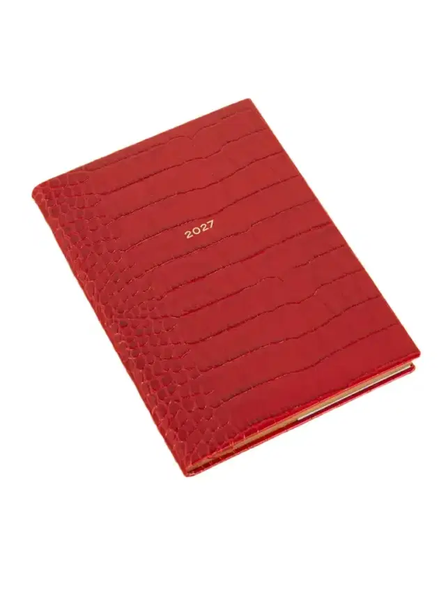 Smythson Mara 2027 Croc-embossed Leather Diary