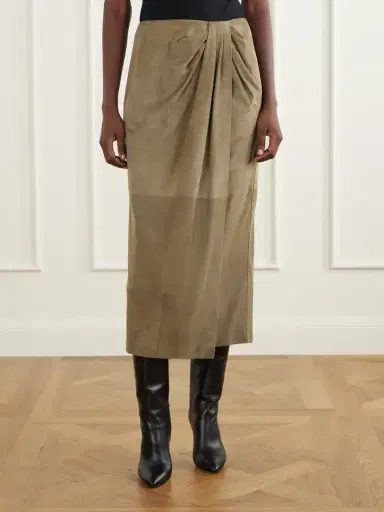 Ralph Lauren Collection Teegan Suede Midi Skirt | Thumbnail 3