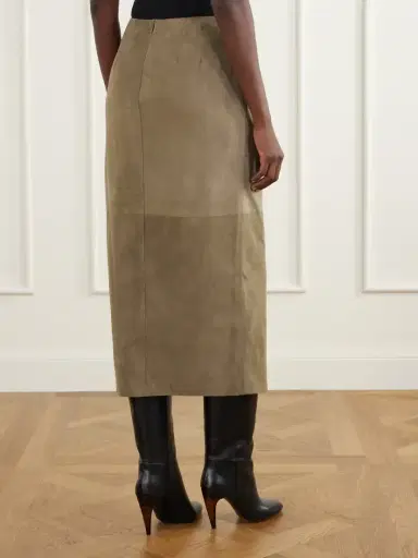 Ralph Lauren Collection Teegan Suede Midi Skirt | Thumbnail 4
