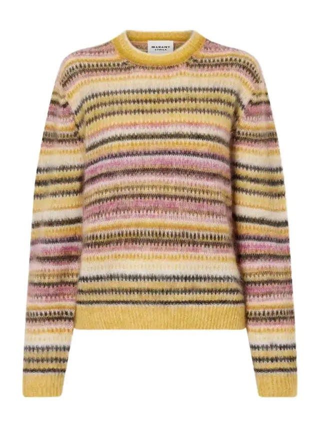Marant Étoile Morine Striped Brushed Mohair And Wool-blend Sweater