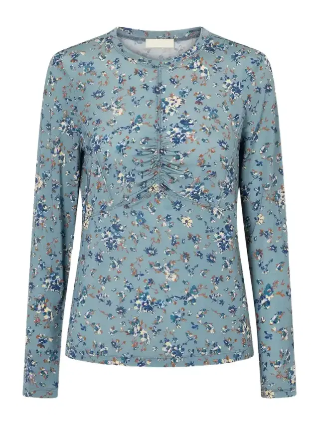 Ulla Johnson Gathered Floral-print Stretch-jersey Blouse