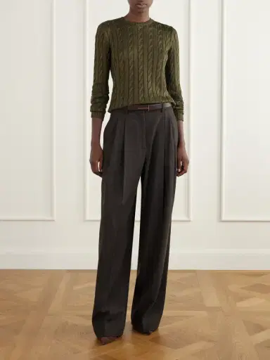 Ralph Lauren Collection Cable-knit Silk-blend Sweater | Thumbnail 2 Ralph Lauren Collection Cable-knit Silk-blend Sweater | Thumbnail 2