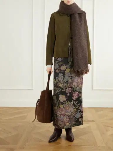 Ralph Lauren Collection Fringed Wool-blend Scarf | Thumbnail 2