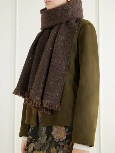 Ralph Lauren Collection Fringed Wool-blend Scarf | Thumbnail 5