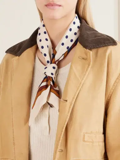 Nili Lotan Vintage Polka-dots Silk Scarf | Thumbnail 2