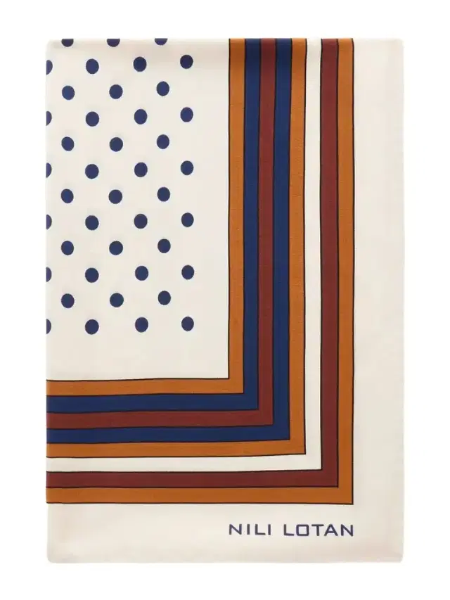 Nili Lotan Vintage Polka-dots Silk Scarf